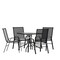 Flash Furniture 5PC Patio Set-31.5SQ Glass Table, 4 Black Chairs TLH-073A2303C-GG - alternate 2